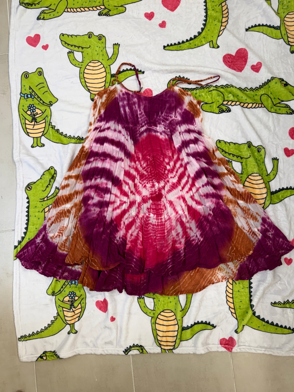 RAGA Tie-Dye Mini Dress in Pink, Magenta & Brown